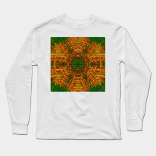 Weave Mandala Yellow Orange and Green Long Sleeve T-Shirt